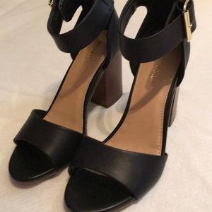 Merona black stacked heel sandals